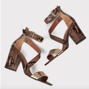 Paris Texas Snakeskin Embossed Sandals, size 37.5